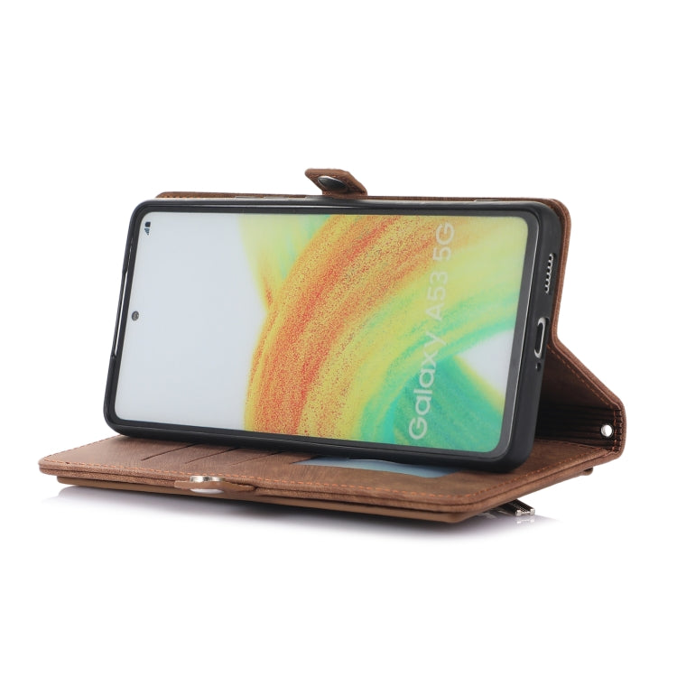 For Samsung Galaxy A33 5G Zipper Card Slot Buckle Wallet Leather Phone Case