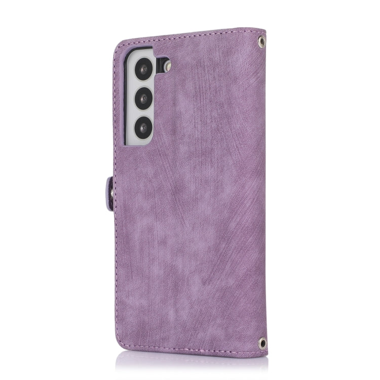 For Samsung Galaxy S22 5G Zipper Card Slot Buckle Wallet Leather Phone Case