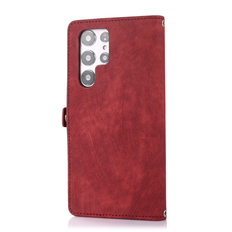 For Samsung Galaxy S22 Ultra 5G Zipper Card Slot Buckle Wallet Leather Phone Case