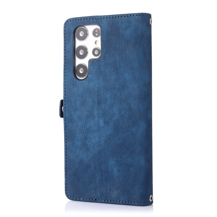For Samsung Galaxy S22 Ultra 5G Zipper Card Slot Buckle Wallet Leather Phone Case
