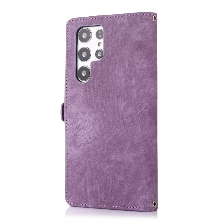 For Samsung Galaxy S22 Ultra 5G Zipper Card Slot Buckle Wallet Leather Phone Case