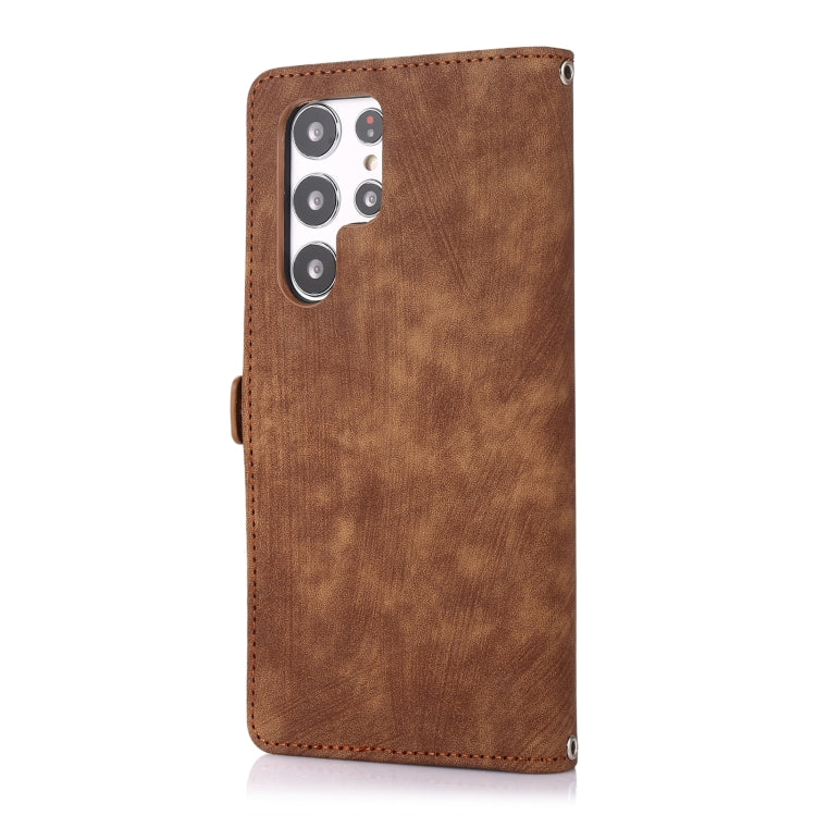 For Samsung Galaxy S22 Ultra 5G Zipper Card Slot Buckle Wallet Leather Phone Case