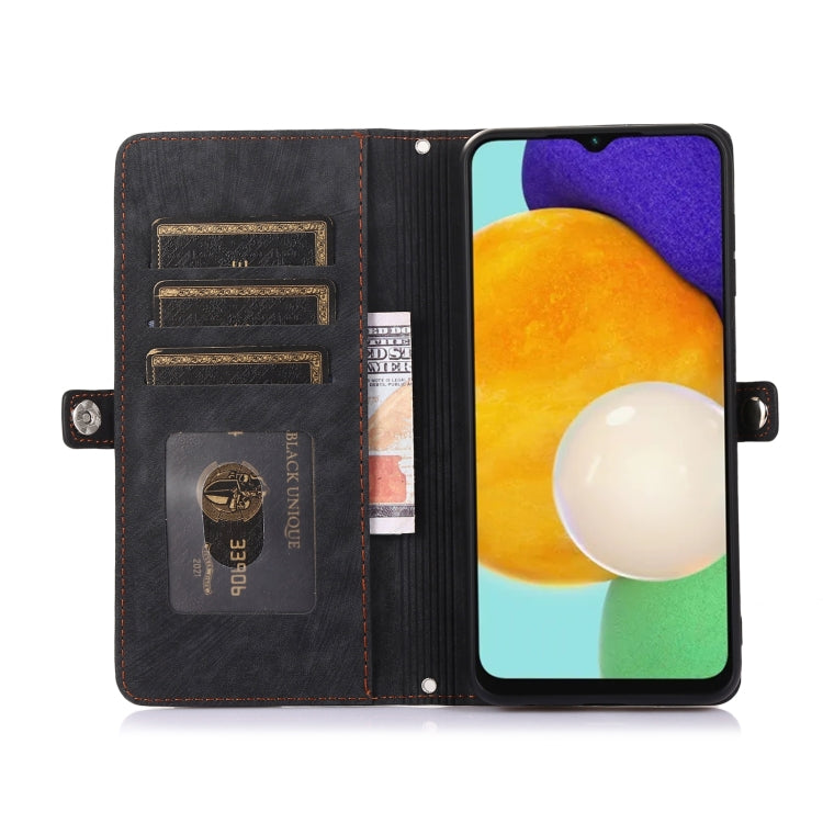 For Samsung Galaxy A12 5G Zipper Card Slot Buckle Wallet Leather Phone Case