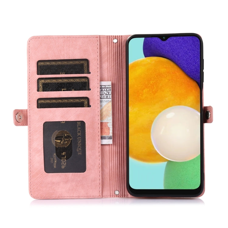 For Samsung Galaxy A12 5G Zipper Card Slot Buckle Wallet Leather Phone Case
