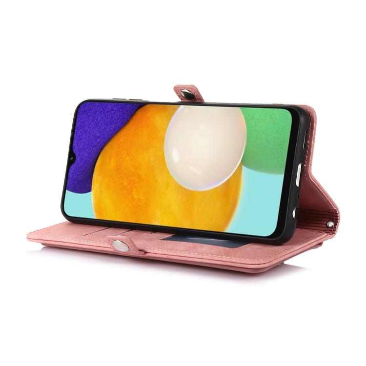 For Samsung Galaxy A12 5G Zipper Card Slot Buckle Wallet Leather Phone Case