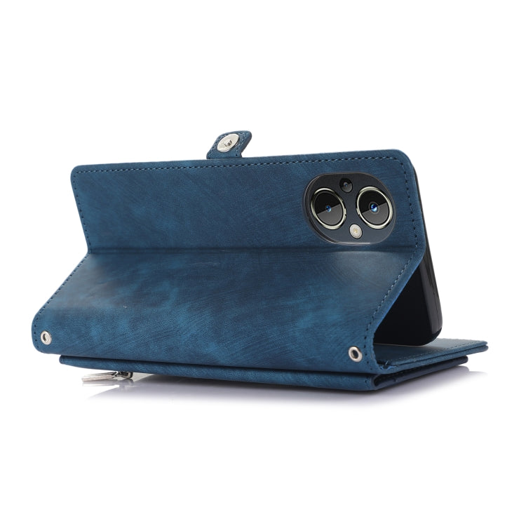 For OnePlus Nord N20 5G Zipper Card Slot Buckle Wallet Leather Phone Case