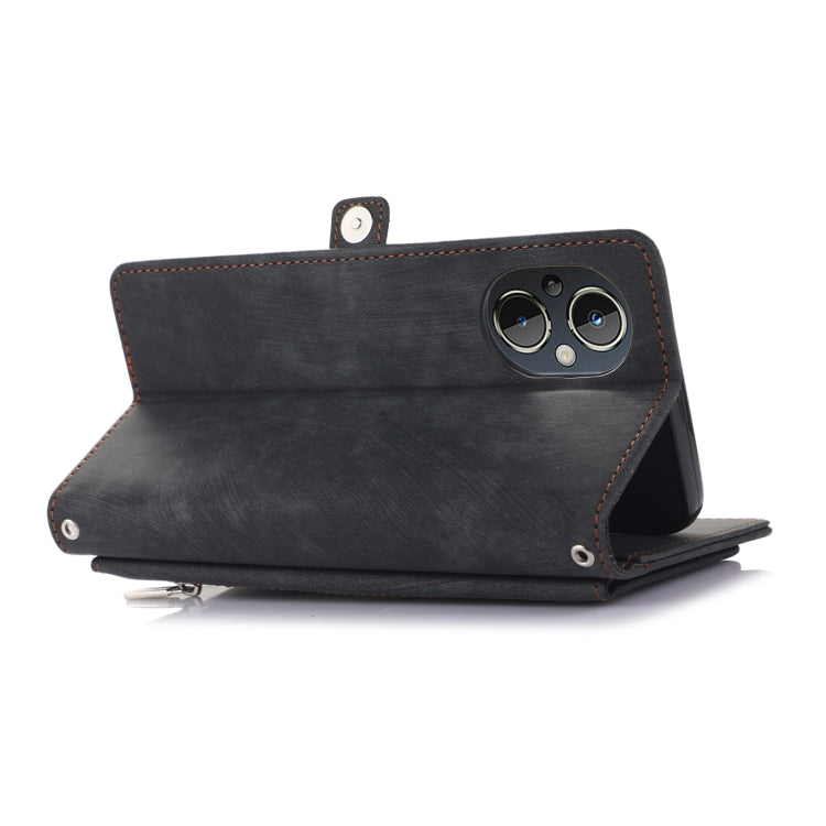 For OnePlus Nord N300 Zipper Card Slot Buckle Wallet Leather Phone Case