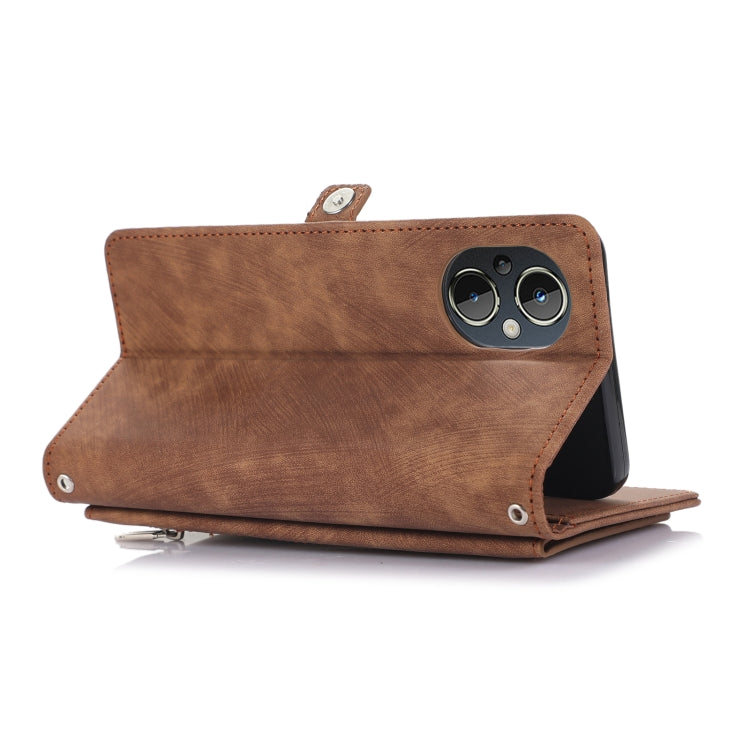 For OnePlus Nord N20 SE 4G Zipper Card Slot Buckle Wallet Leather Phone Case