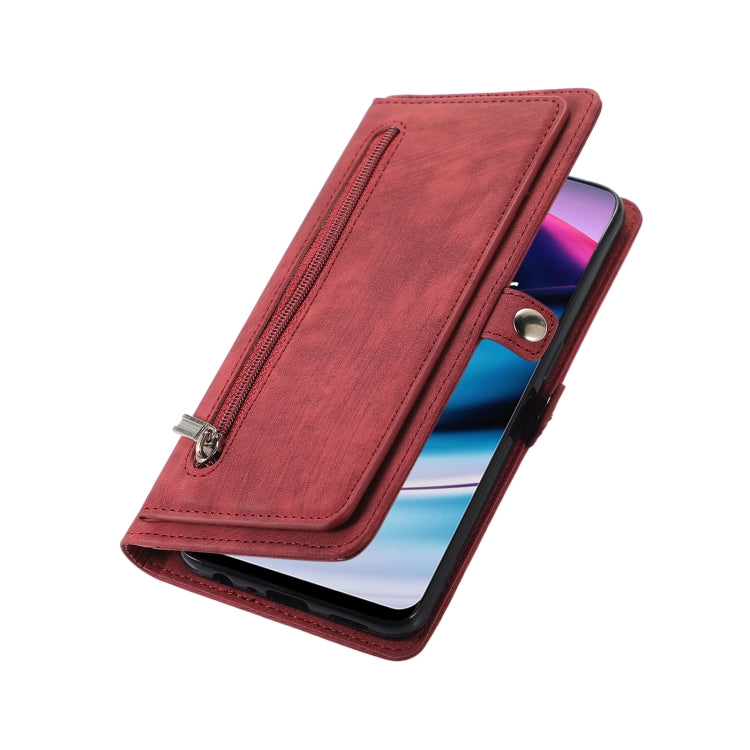For OnePlus Nord N20 SE 4G Zipper Card Slot Buckle Wallet Leather Phone Case