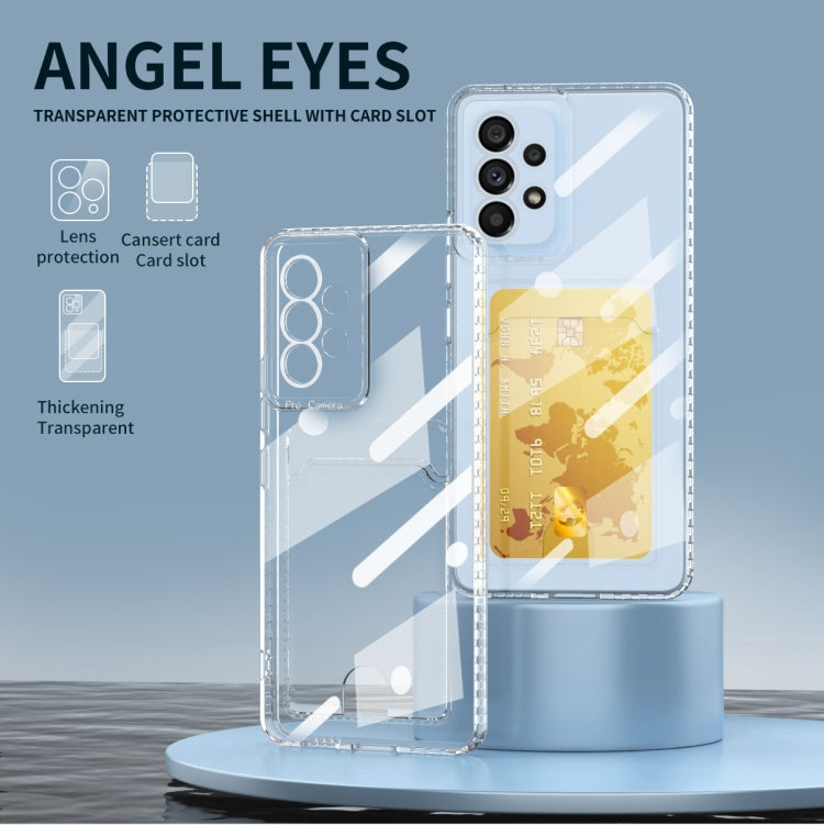 For Samsung Galaxy A72 5G / 4G Card Bag Shockproof Transparent Phone Case(Transparent)