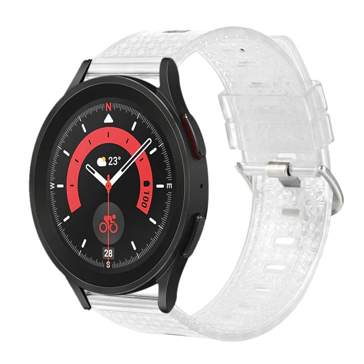 For Samsung Galaxy Watch5 Pro 20mm Transparent Shiny Diamond TPU Watch Band