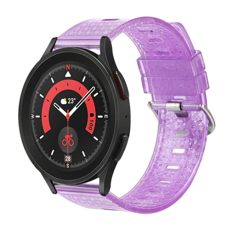 For Samsung Galaxy Watch5 Pro 20mm Transparent Shiny Diamond TPU Watch Band