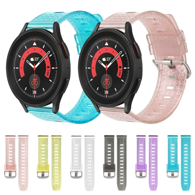 For Samsung Galaxy Watch5 Pro 20mm Transparent Shiny Diamond TPU Watch Band
