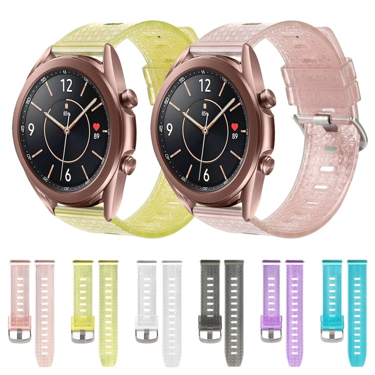 For Samsung Galaxy Watch3 41mm 20mm Transparent Shiny Diamond TPU Watch Band