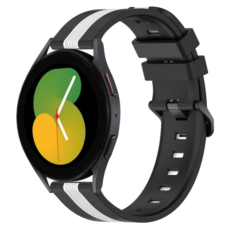 For Samsung Galaxy Watch5 44mm 20mm Vertical Two-Color Silicone Watch Band