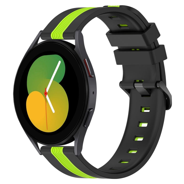 For Samsung Galaxy Watch5 44mm 20mm Vertical Two-Color Silicone Watch Band
