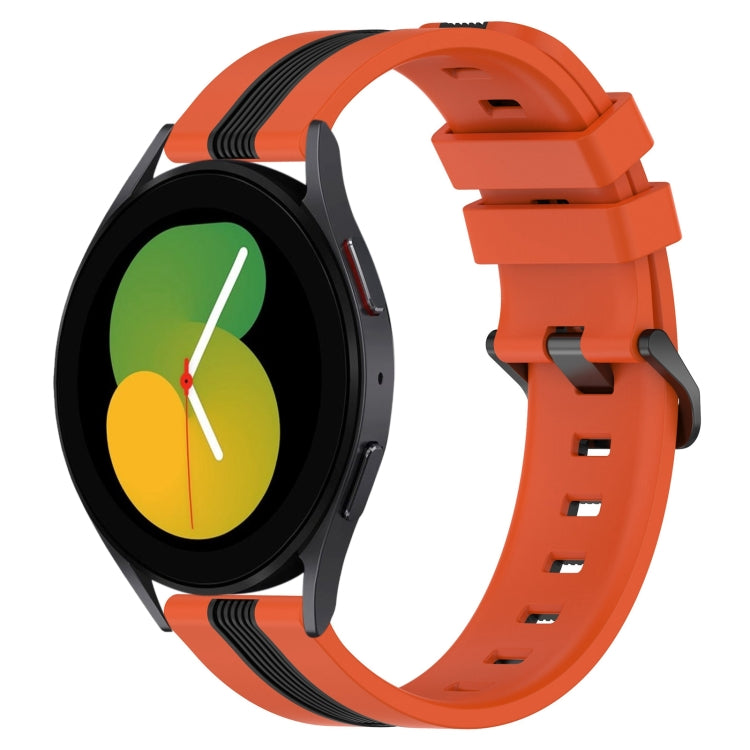 For Samsung Galaxy Watch5 40mm 20mm Vertical Two-Color Silicone Watch Band