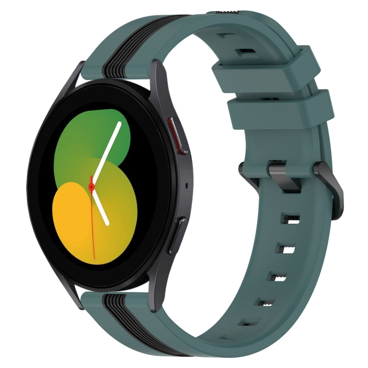 For Samsung Galaxy Watch5 40mm 20mm Vertical Two-Color Silicone Watch Band