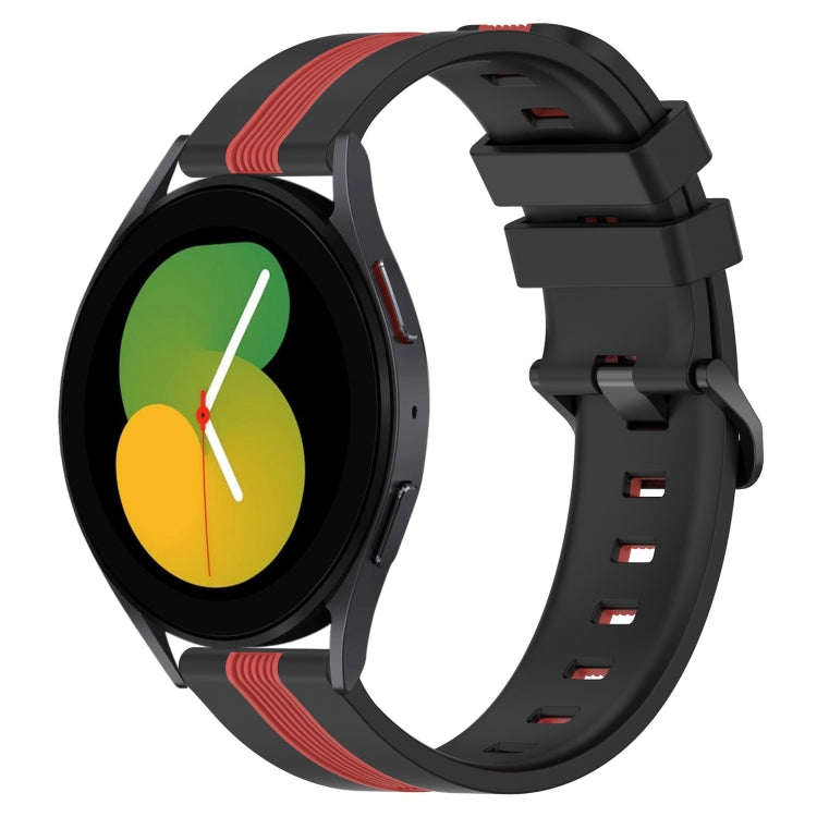 For Samsung Galaxy Watch5 40mm 20mm Vertical Two-Color Silicone Watch Band