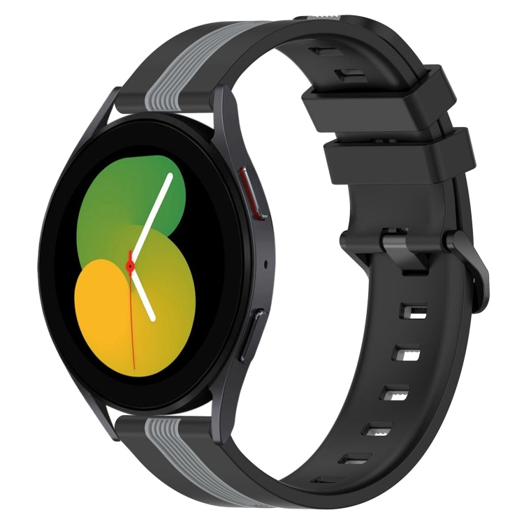 For Samsung Galaxy Watch5 40mm 20mm Vertical Two-Color Silicone Watch Band