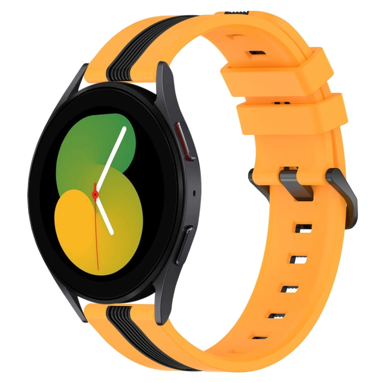 For Samsung Galaxy Watch5 40mm 20mm Vertical Two-Color Silicone Watch Band