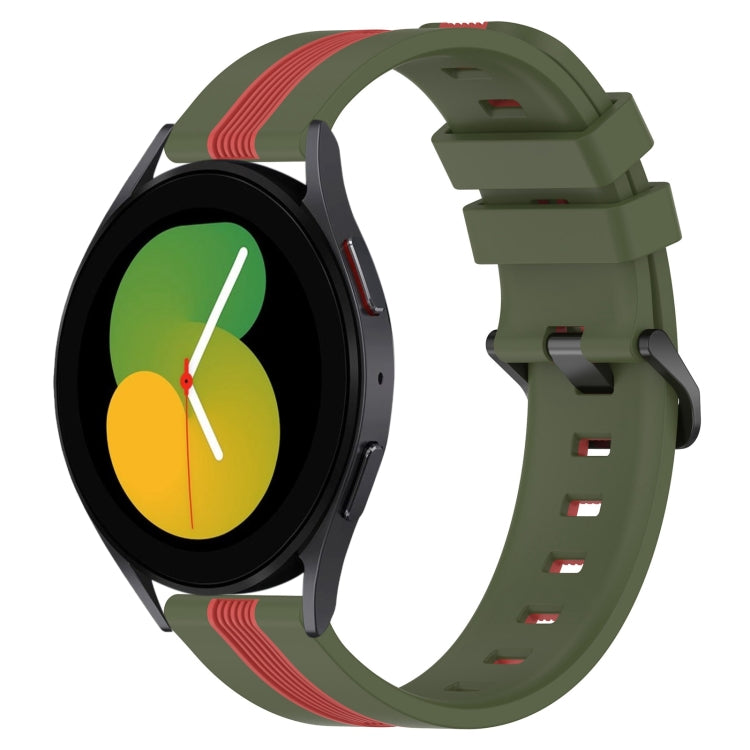 For Samsung Galaxy Watch5 40mm 20mm Vertical Two-Color Silicone Watch Band