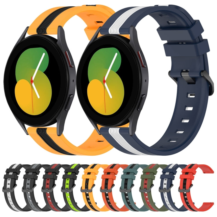 For Samsung Galaxy Watch5 40mm 20mm Vertical Two-Color Silicone Watch Band