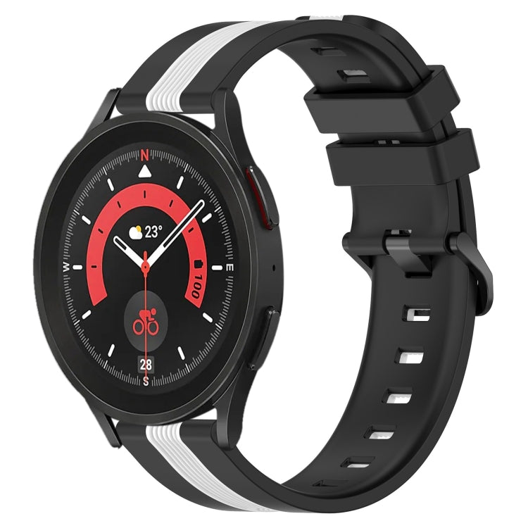 For Samsung Galaxy Watch5 Pro 45mm 20mm Vertical Two-Color Silicone Watch Band