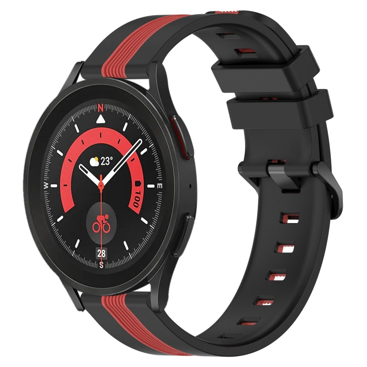 For Samsung Galaxy Watch5 Pro 45mm 20mm Vertical Two-Color Silicone Watch Band