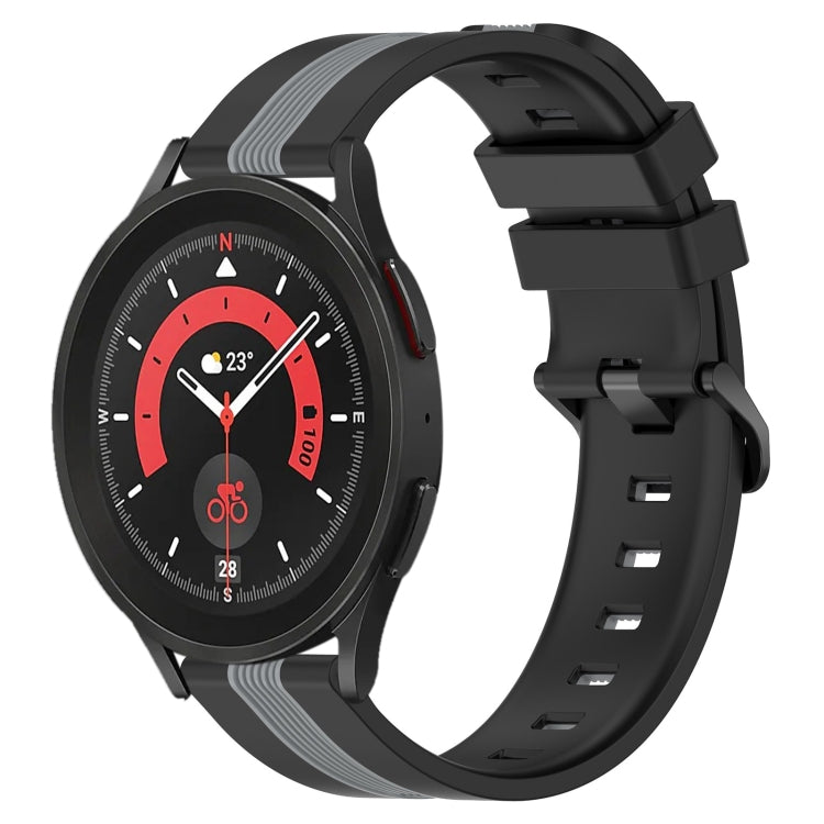 For Samsung Galaxy Watch5 Pro 45mm 20mm Vertical Two-Color Silicone Watch Band