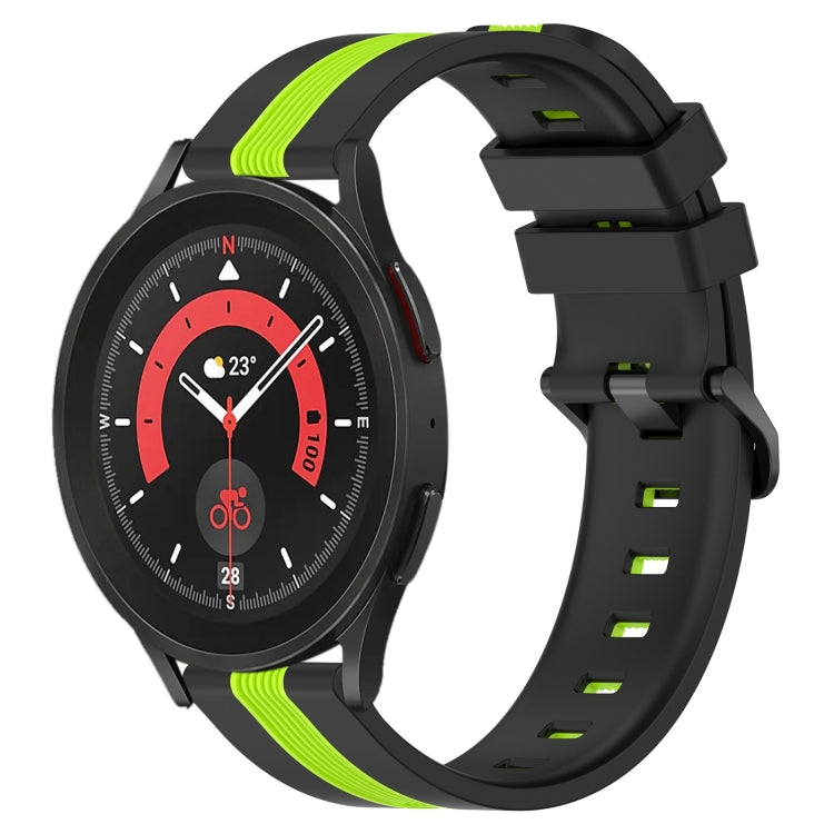 For Samsung Galaxy Watch5 Pro 45mm 20mm Vertical Two-Color Silicone Watch Band