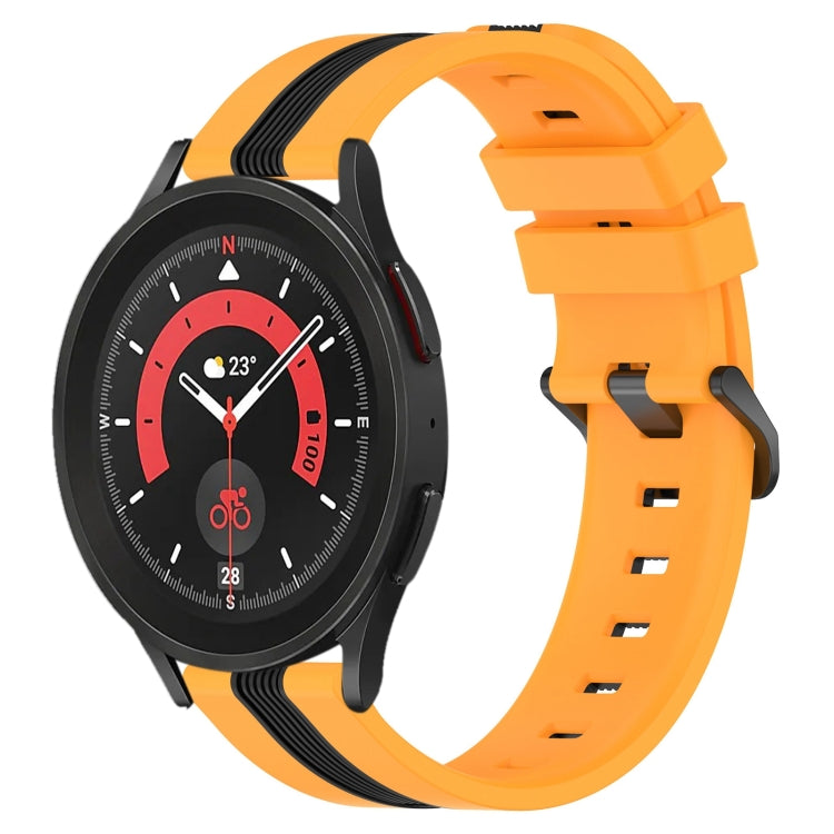 For Samsung Galaxy Watch5 Pro 45mm 20mm Vertical Two-Color Silicone Watch Band