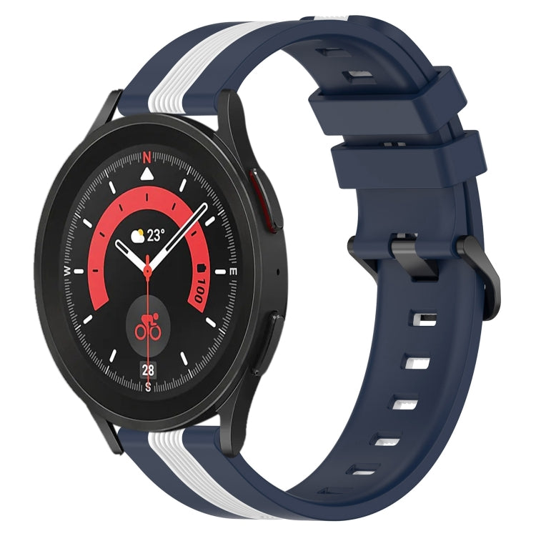 For Samsung Galaxy Watch5 Pro 45mm 20mm Vertical Two-Color Silicone Watch Band