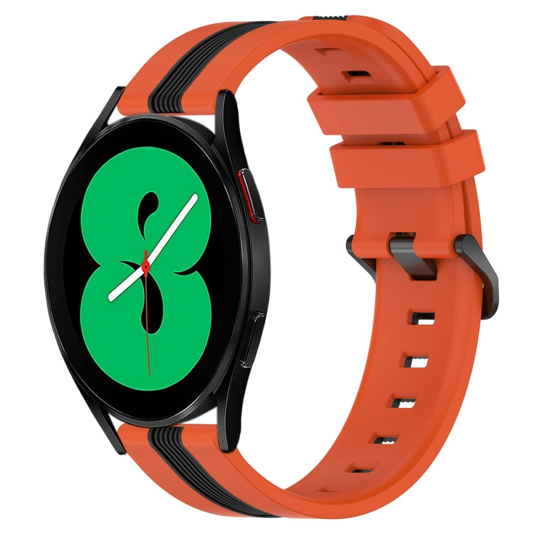 For Samsung Galaxy Watch4 44mm 20mm Vertical Two-Color Silicone Watch Band