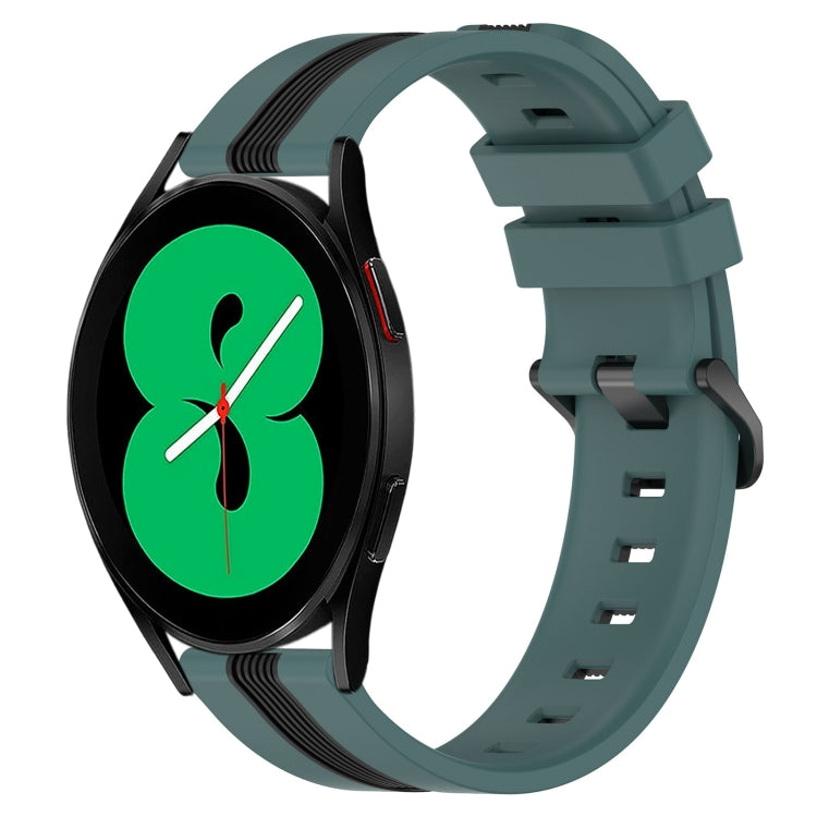 For Samsung Galaxy Watch4 44mm 20mm Vertical Two-Color Silicone Watch Band