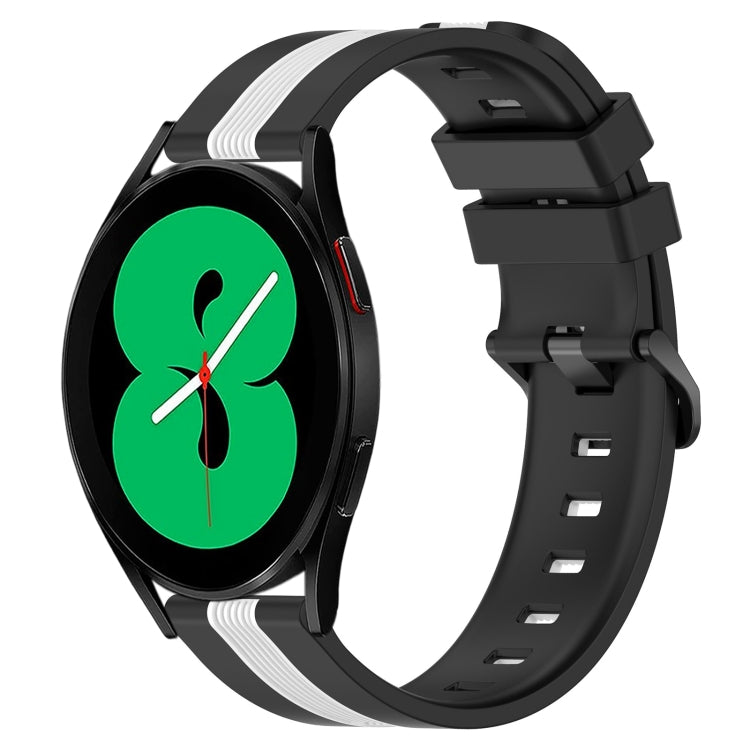 For Samsung Galaxy Watch4 44mm 20mm Vertical Two-Color Silicone Watch Band