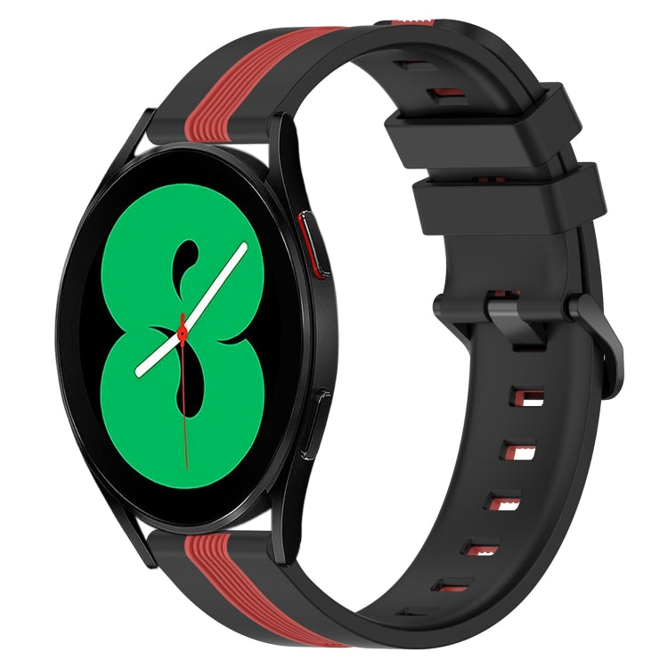 For Samsung Galaxy Watch4 44mm 20mm Vertical Two-Color Silicone Watch Band