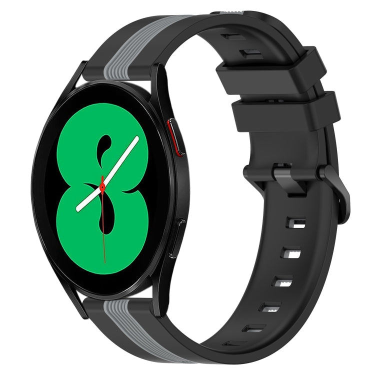 For Samsung Galaxy Watch4 44mm 20mm Vertical Two-Color Silicone Watch Band