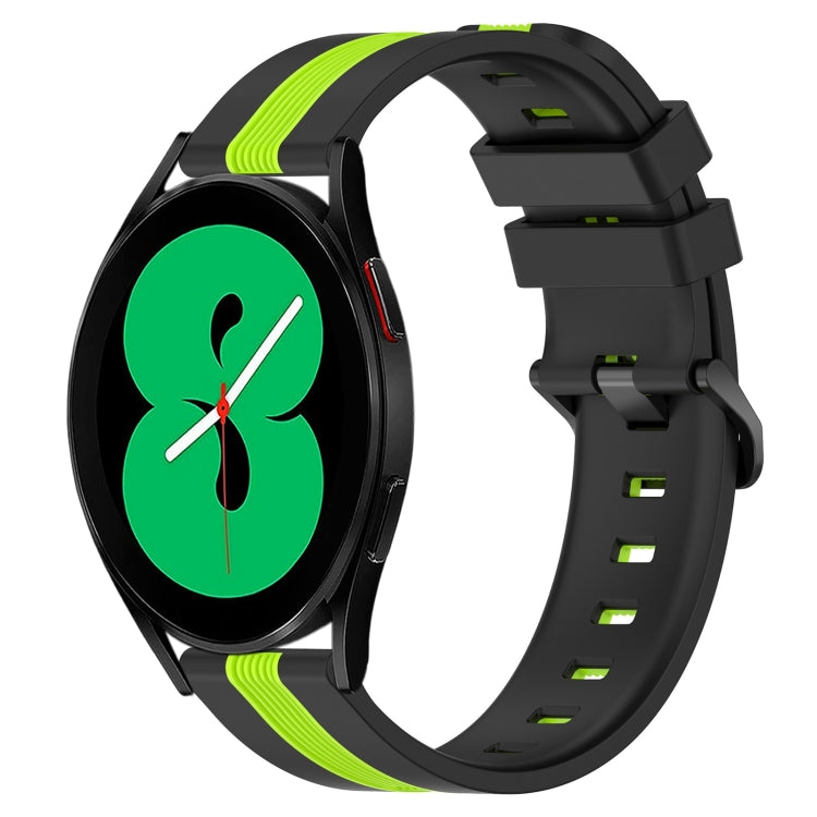 For Samsung Galaxy Watch4 44mm 20mm Vertical Two-Color Silicone Watch Band