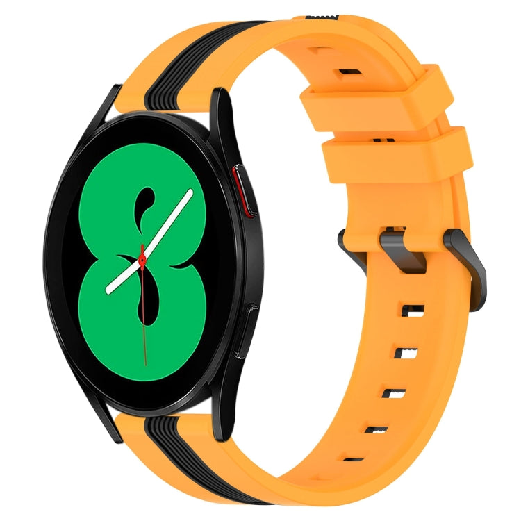 For Samsung Galaxy Watch4 44mm 20mm Vertical Two-Color Silicone Watch Band