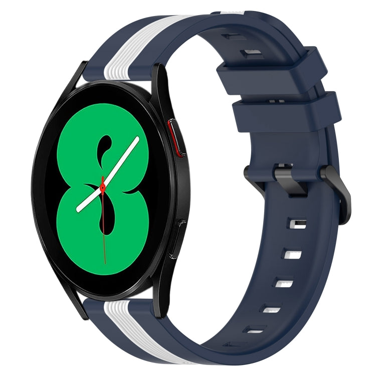 For Samsung Galaxy Watch4 44mm 20mm Vertical Two-Color Silicone Watch Band