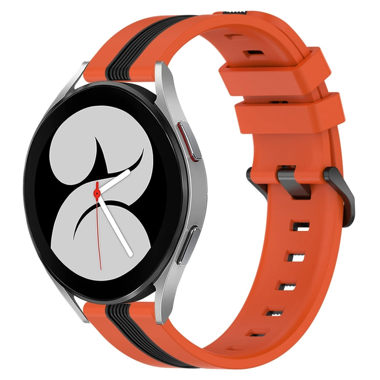 For Samsung Galaxy Watch4 40mm 20mm Vertical Two-Color Silicone Watch Band