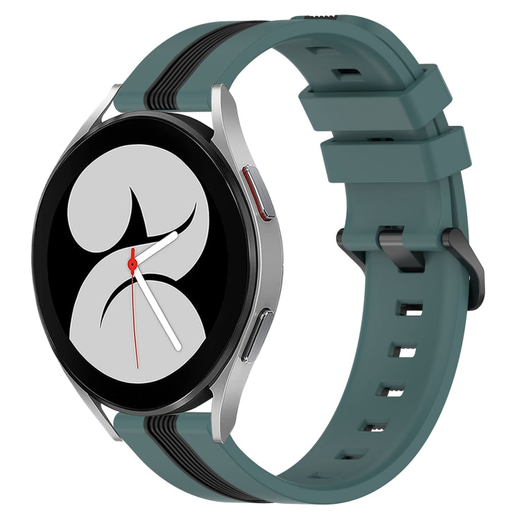 For Samsung Galaxy Watch4 40mm 20mm Vertical Two-Color Silicone Watch Band