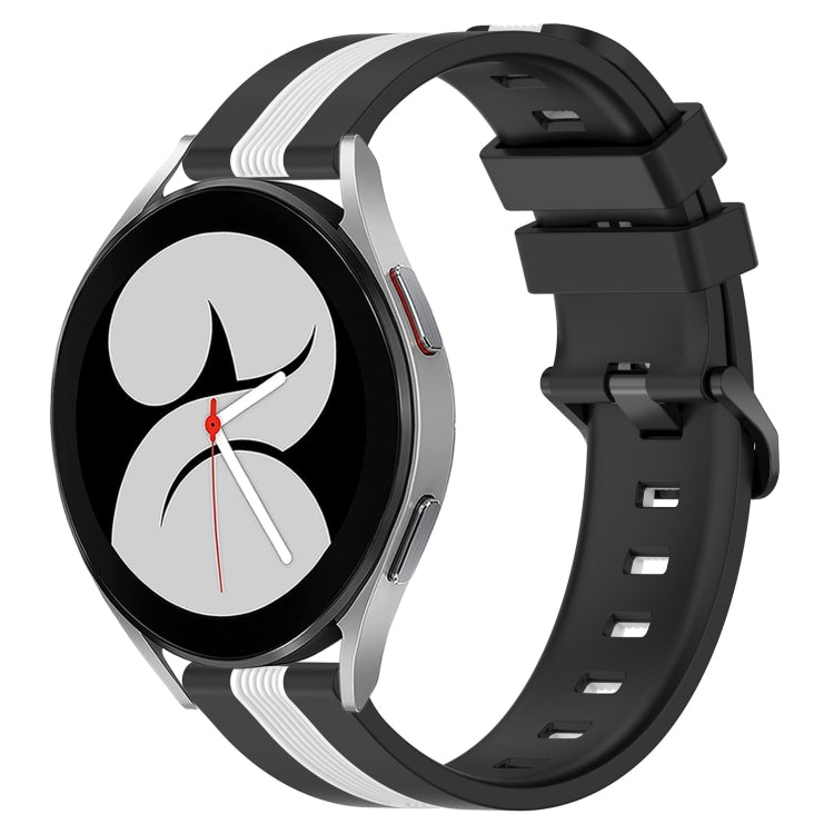 For Samsung Galaxy Watch4 40mm 20mm Vertical Two-Color Silicone Watch Band