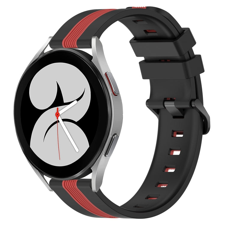 For Samsung Galaxy Watch4 40mm 20mm Vertical Two-Color Silicone Watch Band