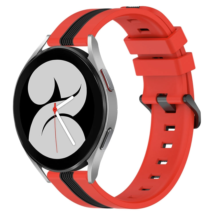 For Samsung Galaxy Watch4 40mm 20mm Vertical Two-Color Silicone Watch Band