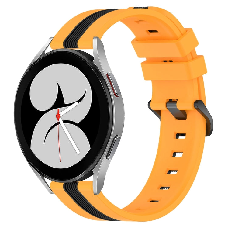 For Samsung Galaxy Watch4 40mm 20mm Vertical Two-Color Silicone Watch Band