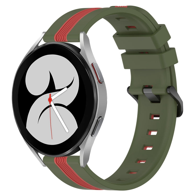 For Samsung Galaxy Watch4 40mm 20mm Vertical Two-Color Silicone Watch Band