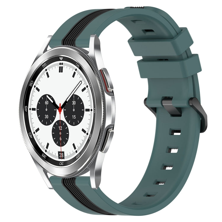 For Samsung  Galaxy Watch4 Classic 42mm 20mm Vertical Two-Color Silicone Watch Band