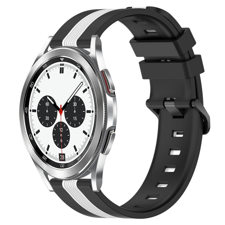 For Samsung  Galaxy Watch4 Classic 42mm 20mm Vertical Two-Color Silicone Watch Band